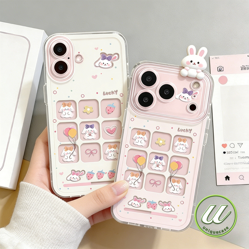 เคสใส ลายตารางลัคกี้หัวใจสุนัขน่ารักฮิต สำหรับ iPhone 11 16 13 15 17 12 14 Pro Max XR 14 16 15 7 8 6s 6 Plus X XS Max