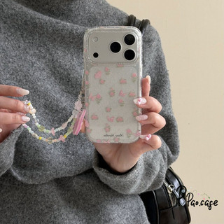 เคสไอโฟน17 16 15 เคสผงวาว ลายผีเสื้อดอกไม้สีชมพูฮิต สำหรับ IPhone 17 16 11 13 14 12 15 Pro Max Air 7 8 15 16 Plus XR X
