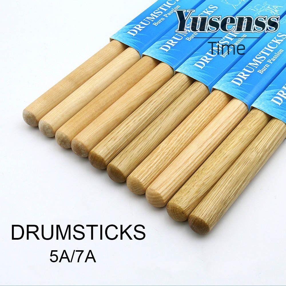 YUSEN Drum Sticks, 1 คู่ 5A/7A Drumsticks, Classic Professional Oak Wood Instrument Accessories Drum