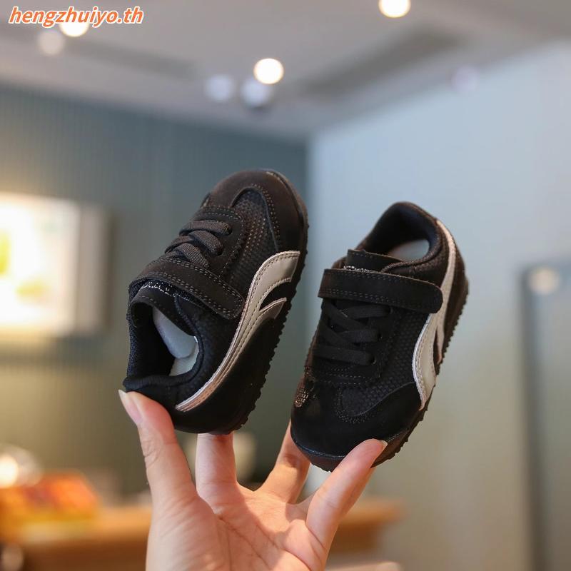 รองเท้ากีฬาสําหรับเด็กรองเท้าผ้าใบสําหรับเด็กชายและเด็กหญิงที่มีสายรัดไฟสุดกอดเท้าป้องกันการลื่นไถลไ