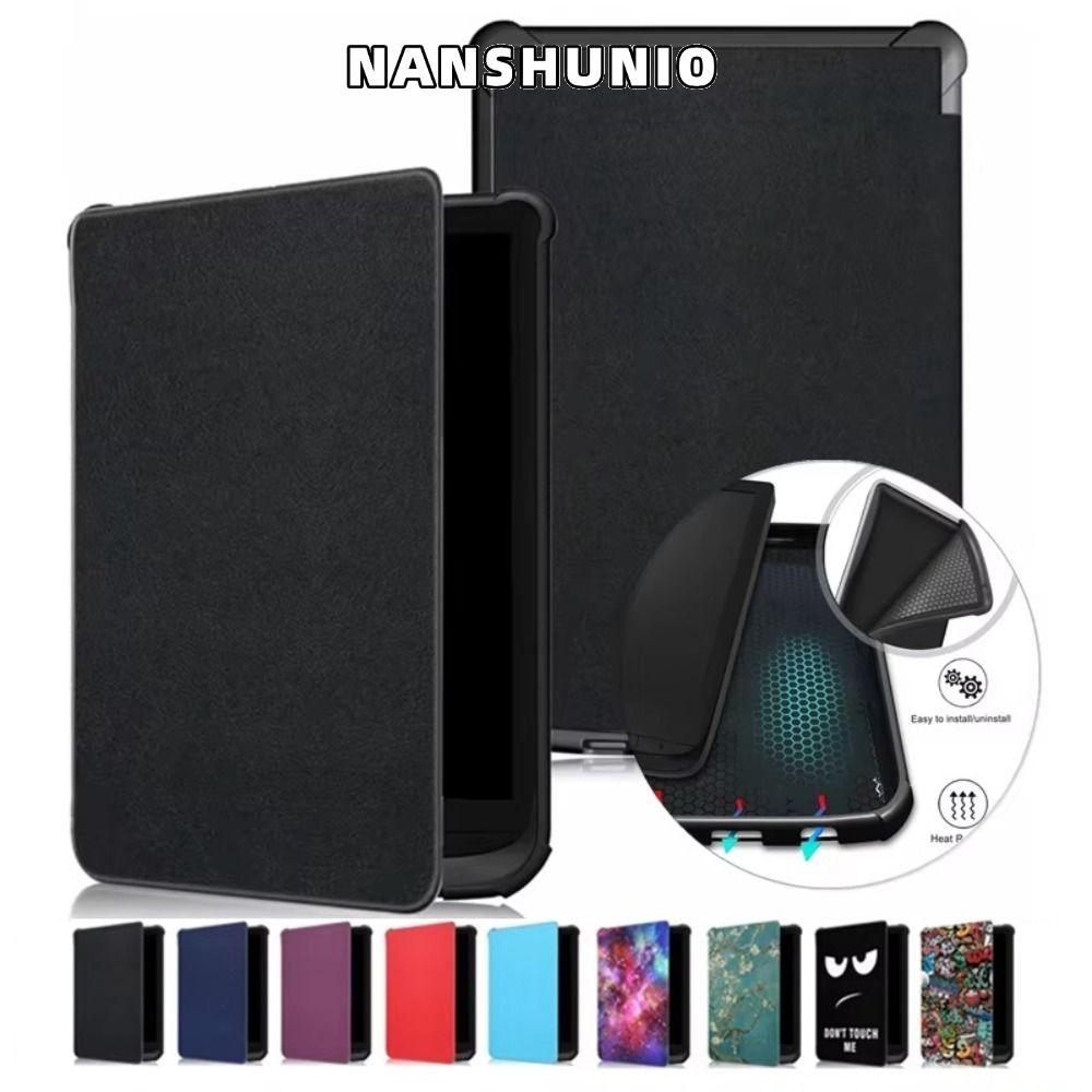 NANSHUNO E-Reader , Auto Sleep/Wake เคสกันกระแทก, TPU Slim Folio Cover สําหรับ Pocketbook 61627/632/