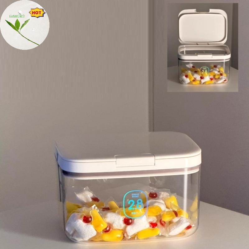 Mud Laundry Pod Container, Laundry Pod Holder, Sealed And Automatic Pop-Up, Large Capacity Laundry P