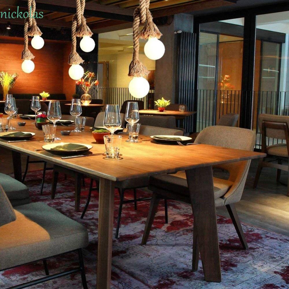 NICKOLAS Edison Bulb Chandelier, Vintage Minimalist Rope Lamp, Light Decorative Creative Durable Edi