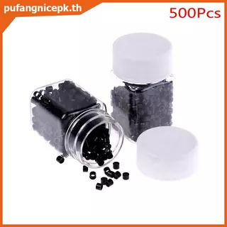 PUCEPK 500 ชิ้น 4 มิลลิเมตรซิลิโคนเรียงรายไมโครแหวนลิงค์ลูกปัดสําหรับต่อผมของมนุษย์