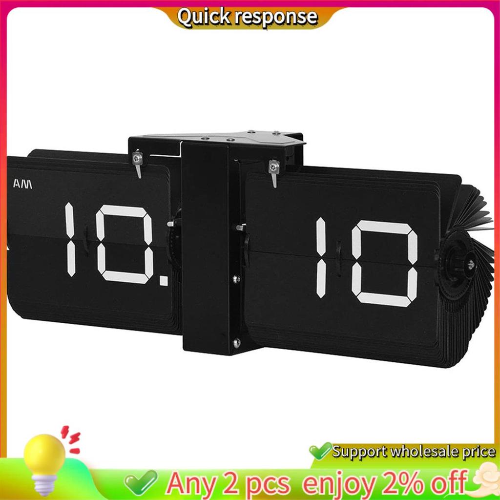 ในสต็อก-Flip Desk Clock Auto Flip Wall Mount Clock Flip Clock ตกแต่งสําหรับโรงแรม