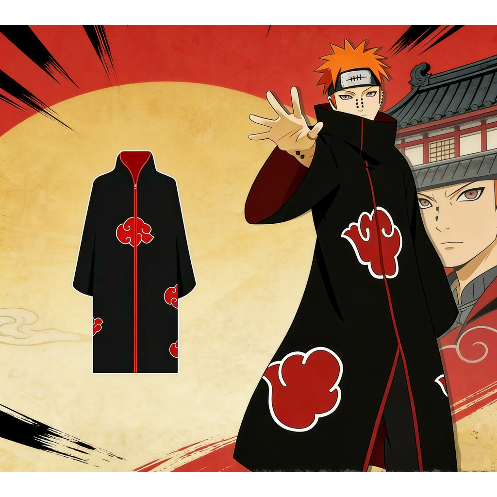 เสื้อคลุมคอสเพลย์อนิเมะ Akatsuki ชุดคลุมอุษา อคาตสึกิ แฟนๆ Naruto ต้องมี คุณภาพดี คอสเพลย์นารูโตะ งานสวย ไม่ยับยั้ง HZG
