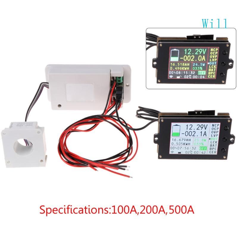 จะ DC 500V โวลต์มิเตอร์แบบดิจิตอลแอมป์มิเตอร์มัลติมิเตอร์ Coulometer Power Meter 100A 200A 500A สําห
