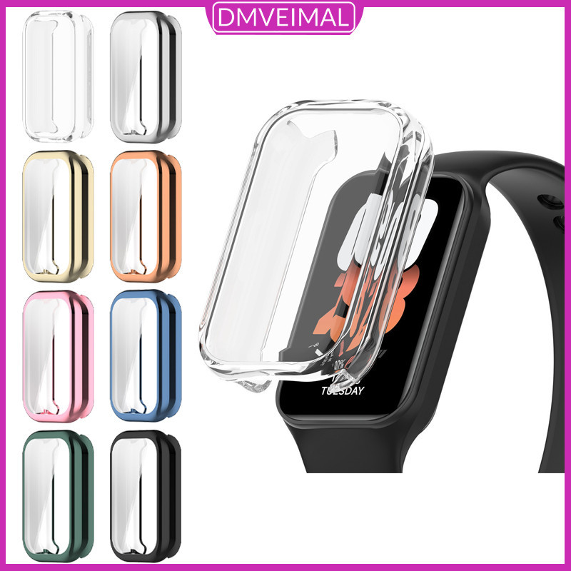 TPU กรณีป้องกัน Gores ฝาครอบ for Xiaomi Band 8 Active ผู้ป้องกันหน้าจอการกันชนโปร่งใส for Mi Band 8 Active/Redmi Band 2