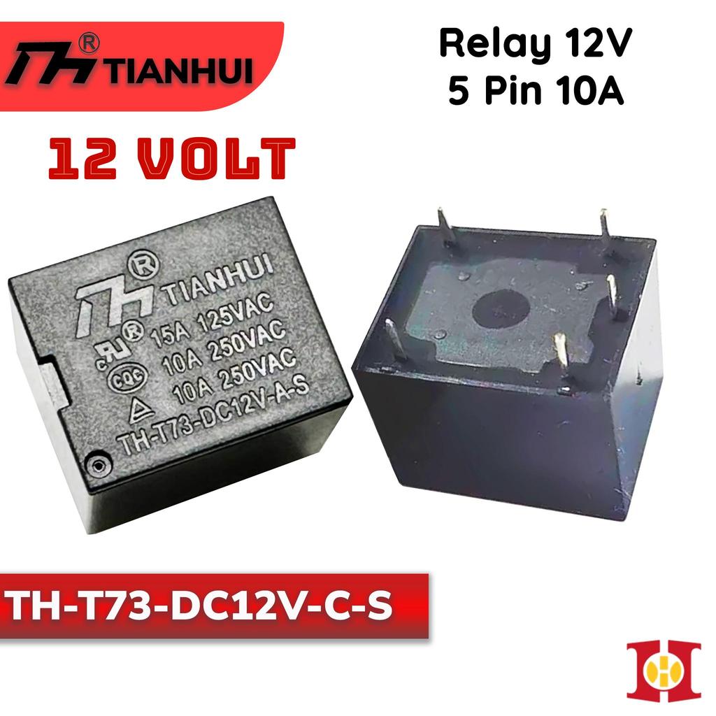 Tianhui 5 PIN 5P รีเลย์ 12V 12 โวลต์ TH-T73-DC12V-CS 15A 125V 10A 250V รถรถจักรยานยนต์ Circuit Break