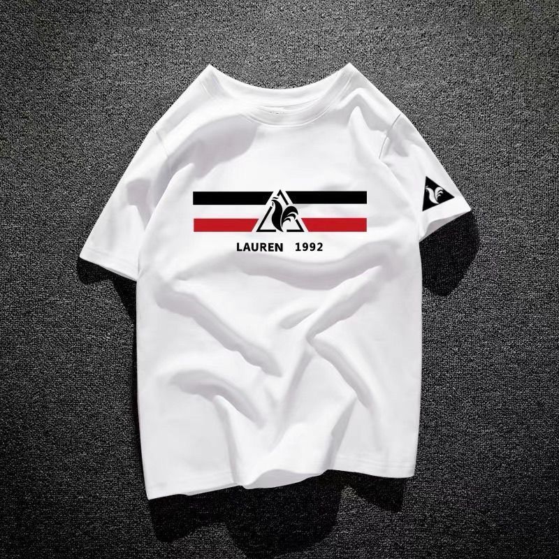 เสื้อกีฬาแขนสั้น สกรีนโลโก้ Le Coq Sportif ขนาดใหญ่
