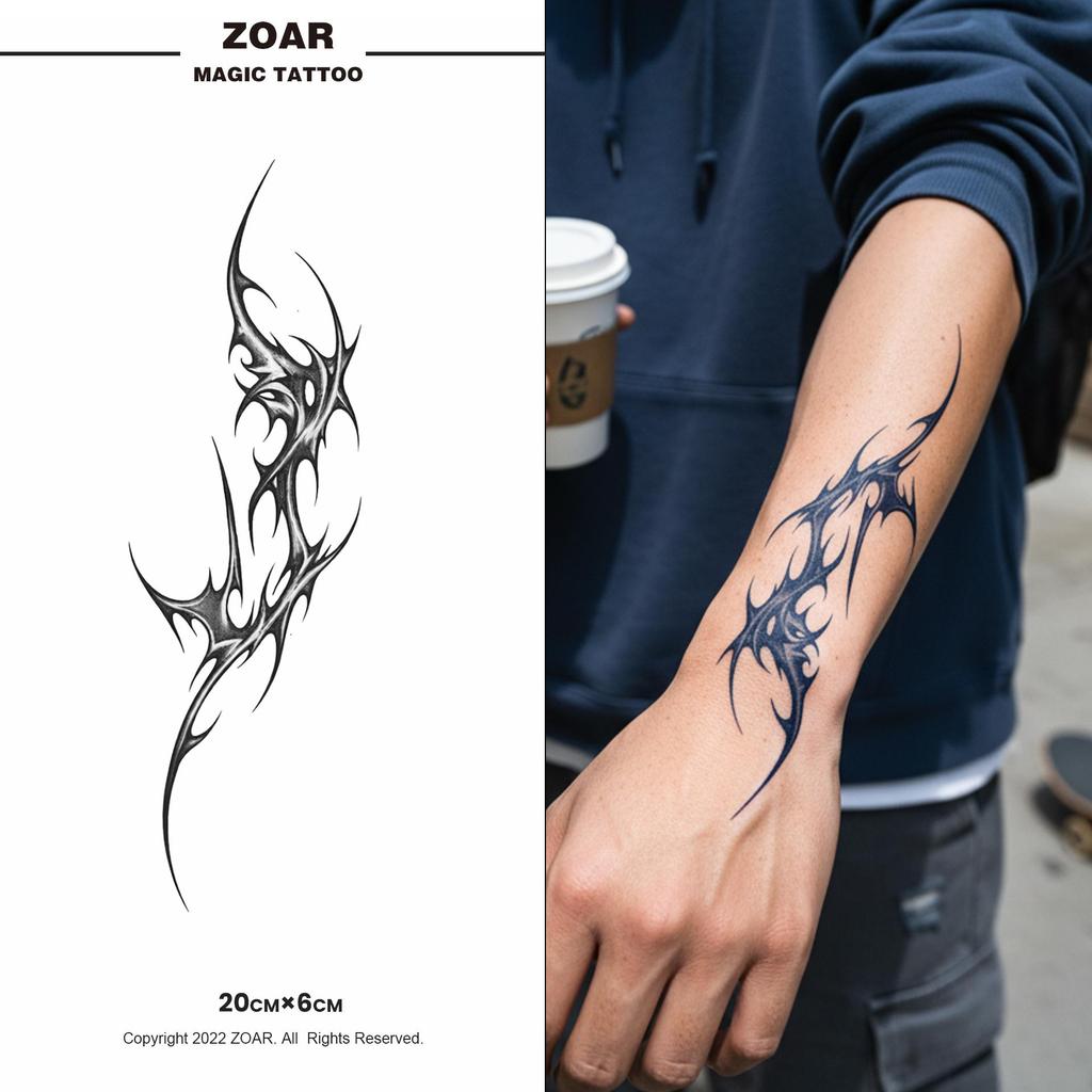 [ส่งจากไทย] ZOAR แทททูสมุนไพร กึ่งถาวร กันน้ำ ติดทนนาน 2 สัปดาห์ สติ๊กเกอร์รอยสัก Magic Tattoo สีสมจริง ไม่โป๊ะ Z852