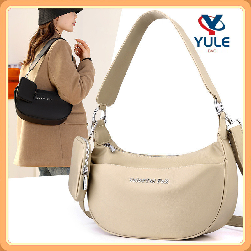 กระเป๋าสะพายข้างกันน้ำ YULE สำหรับผู้หญิง｜น้ำหนักเบาเพียง 0.26 กก. – ดีไซน์ซิปกันขโมยสำหรับเดินทาง สะพายไหล่｜ไนลอนหลายช่องสไตล์กระเป๋าโดนัท พร้อมซองใส่เหรียญฟรี