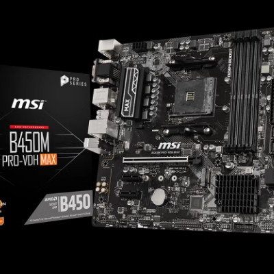 [ไม่ใหม่เอี่ยม] ราคาโปรโมชั่นเมนบอร์ด MSI B450M PRO-VDH MAX รองรับ Sharp Dragon 1-5 Generation CPU H