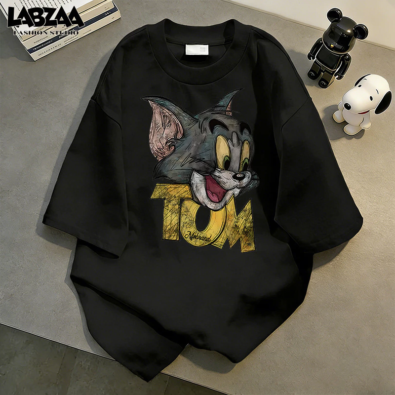 【จัดส่งจากกรุงเทพฯ】LABZAA ใหม่ล่าสุด✨เสื้อยืดลาย คอกลมฤดูร้อน โอเวอร์ไซซ์ ใส่สบาย YG1412
