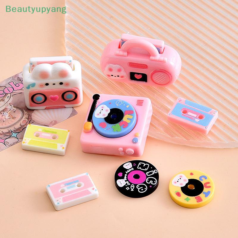 [Beautyupyang] 1 ชุด 1:12 Dollhouse Miniature Disc Player Record Player ลําโพงตกแต่งบ้านของเล่นตุ๊กต