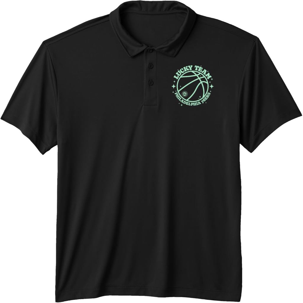 เสื้อโปโลทีมบาสเกตบอล NBA Philadelphia 76ers Lucky Basketball Team Performance