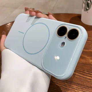2026 ใหม่ปลอกคริสตัลเลนส์ป้องกันลายนิ้วมือซิลิโคนเหลวแม่เหล็กเคสโทรศัพท์สําหรับ ไอโฟน 13 14 15 16 17 มือโปร สูงสุด
