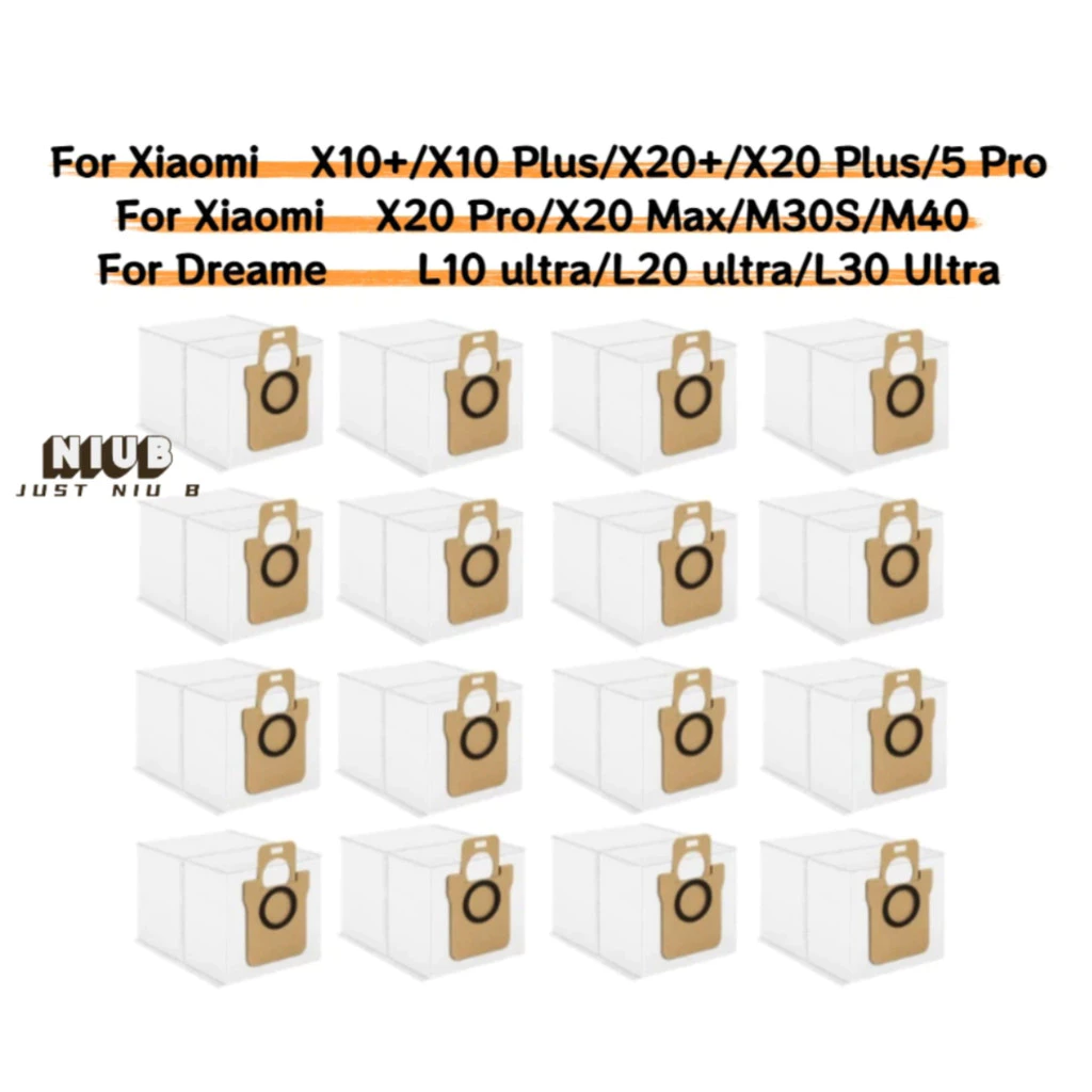 ถุงเก็บฝุ่นสําหรับ Xiaomi X10+/X10 Plus/X20 Plus/5 Pro/X20 Pro/X20 Max/M30S/M40 สําหรับ Dreame L10s Ultra/ L20 Ultra/ L20 Pro/ L10 Ultra /L30