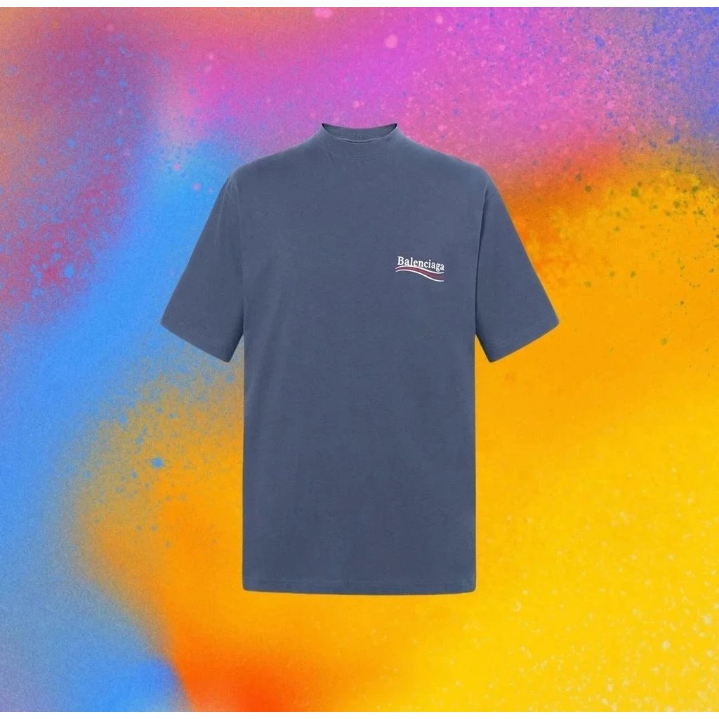 Bale * nca * ga Cola Wave Wave Ripple Washed Distressed เสื้อยืดครึ่งแขน tee () 23ss Classic Cola เย