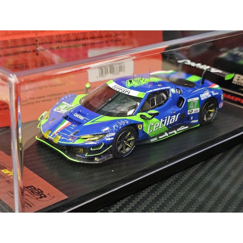 $㊋Bbr 1/43 296 gt3 Ferrari 1: 43 รถเรซิ่นรุ่น Detona Cetilar Racing Detona daytona 2023 IMSA Cetilar