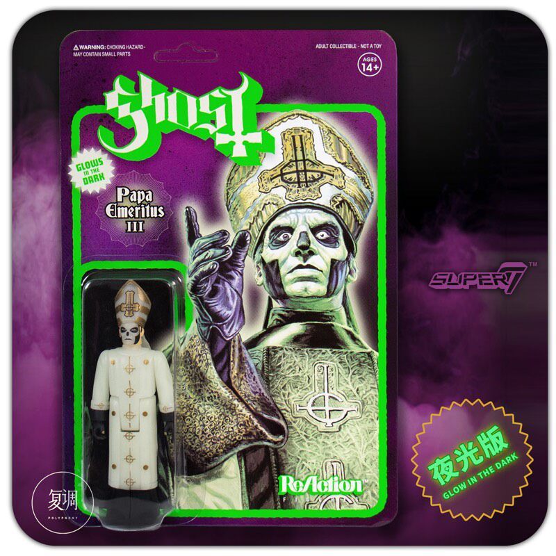 [Polyphonic] Ready Stock Super7 Luminous Ghost Papa Emeritus III Wall Card ของเล่นอินเทรนด์