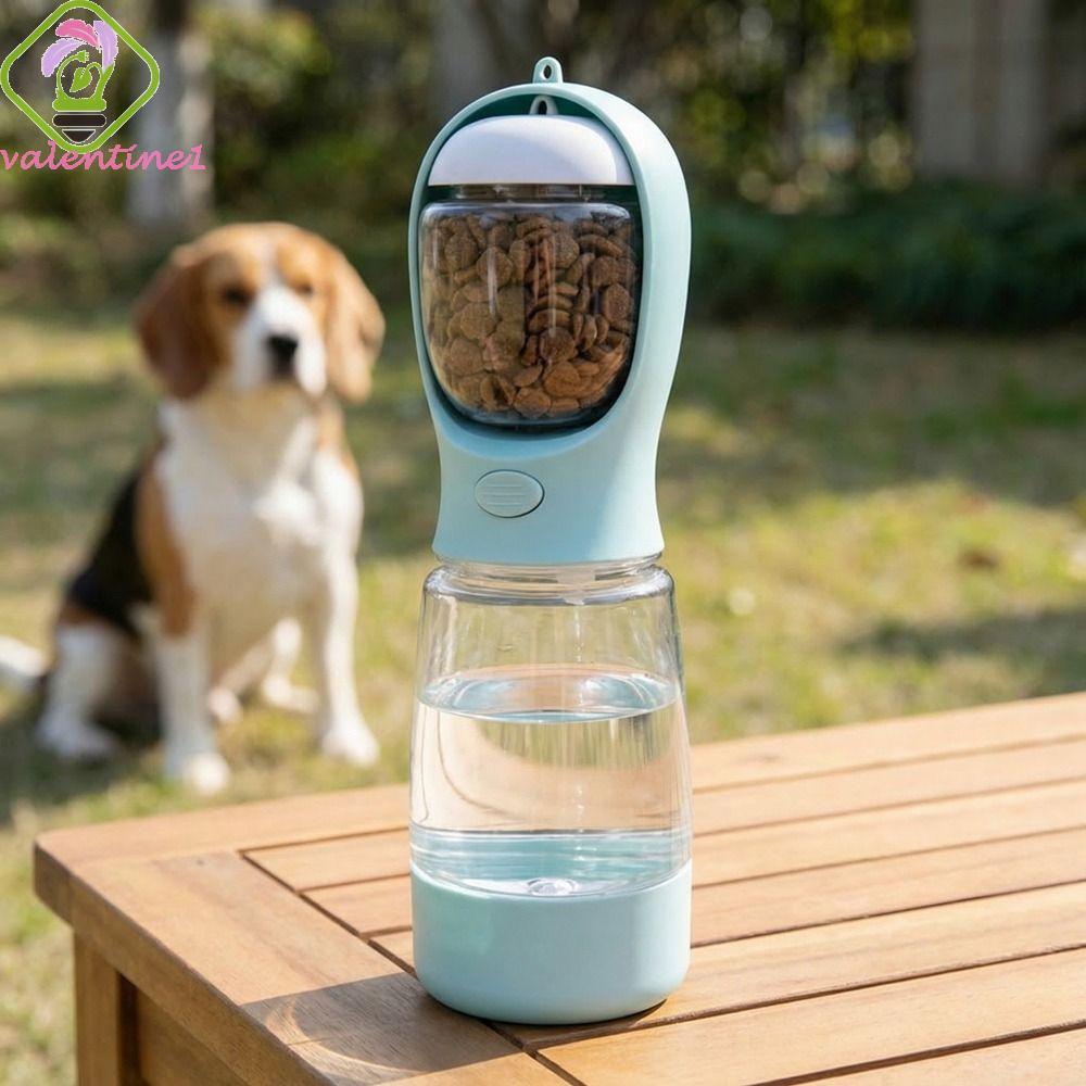 VALENTINE เครื่องจ่ายอาหารสุนัข, 3 in 1 Leak Proof Pet Outdoor Companion Cup, Travel Pet Cup Plastic
