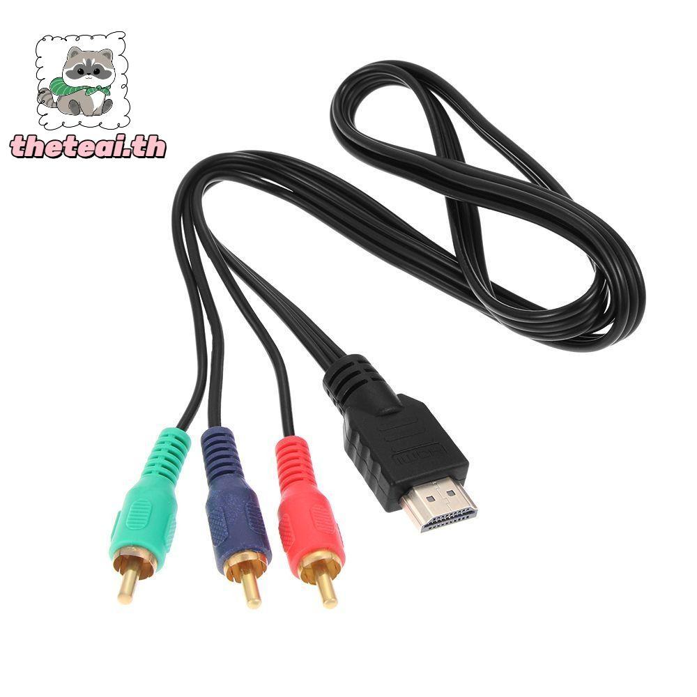 THETEAI HDMI Male ถึง 3 RCA 1 ม. อะแดปเตอร์ทีวีหลายเอาท์
