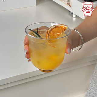 แก้วกระจกปากกว้าง 2 แบบ (ลายริ้ว/ใส) 273ml | แก้วกาแฟเย็น ค็อกเทล ชาเย็น | สไตล์อินสตา ปลอดสารตะกั่ว เหมาะบ้าน/คาเฟ่