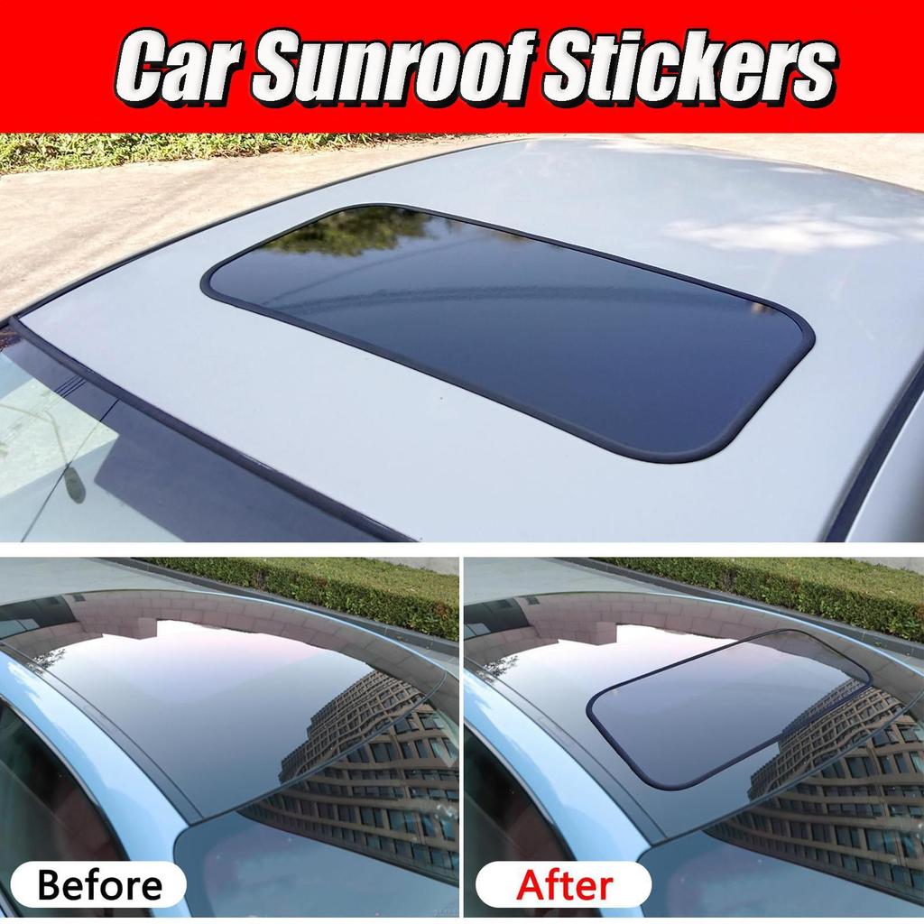 สติกเกอร์ซันรูฟรถยนต์สติกเกอร์หน้าต่างรถยนต์ Sunroof Decals ทนความร้อน Sunroof Window Protector ฟิล์ม asdiuth