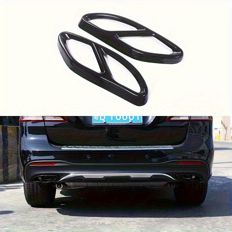ฝาครอบตกแต่งท่อไอเสียสแตนเลส 2 ชิ้น ทนทาน สําหรับ Mercedes-Benz C/E-Class, GLC/GLE, A/B-Class (2014-2019)