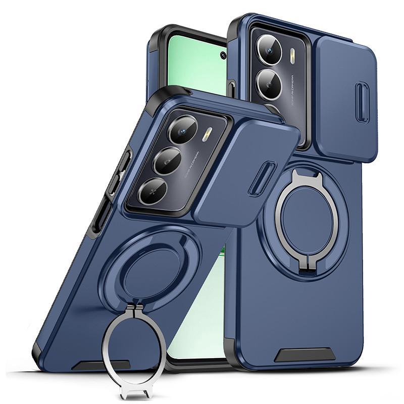 ปลอก เหมาะสําหรับ OPPO Realme C75 C75X C71 สไลด์กล้องเลนส์ป้องกันแหวนขาตั้งเคสโทรศัพท์แม่เหล็กขาตั้ง