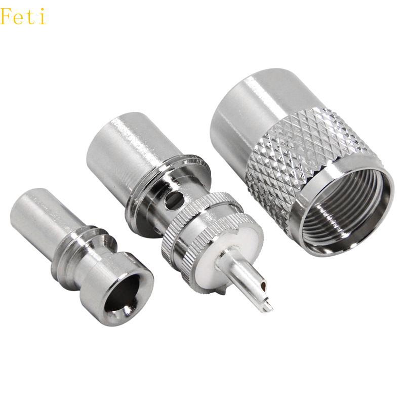 Feti Connector UHF ปลั๊กตัวผู้ PL259 Solder RG8X RG59 RG8 สายสีเงิน