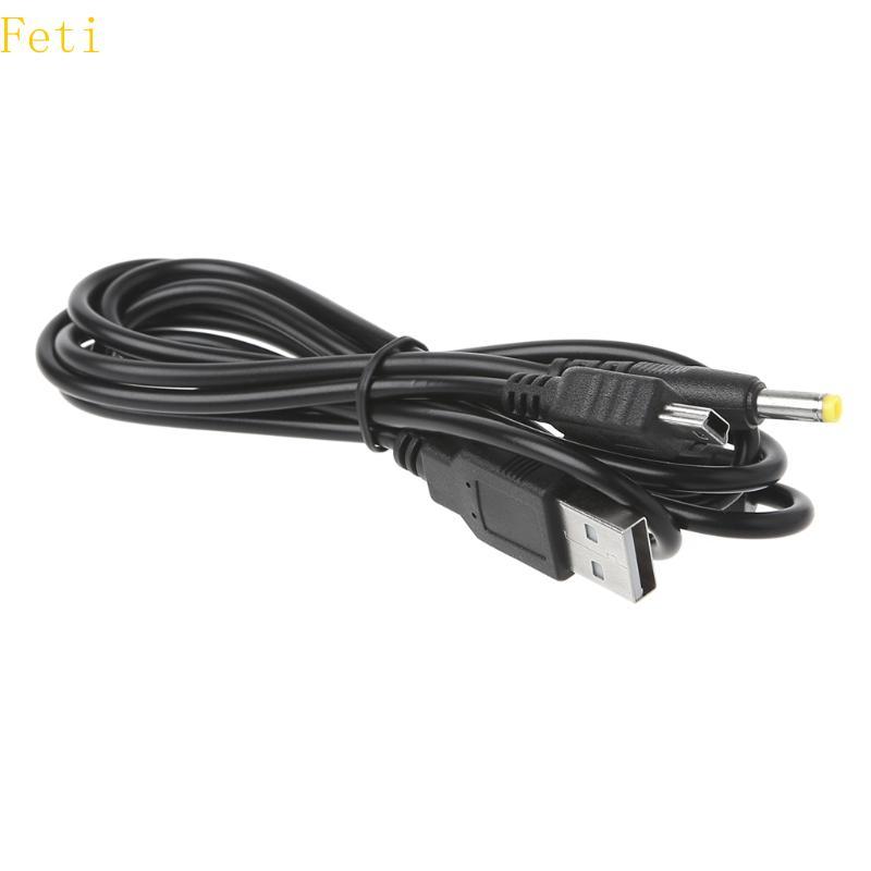 Feti 1 2m 3 94ft 2-in-1 USB Data Cable สายชาร์จตะกั่วเหมาะสําหรับ 2000 3000 คอนโซล - สีดํา