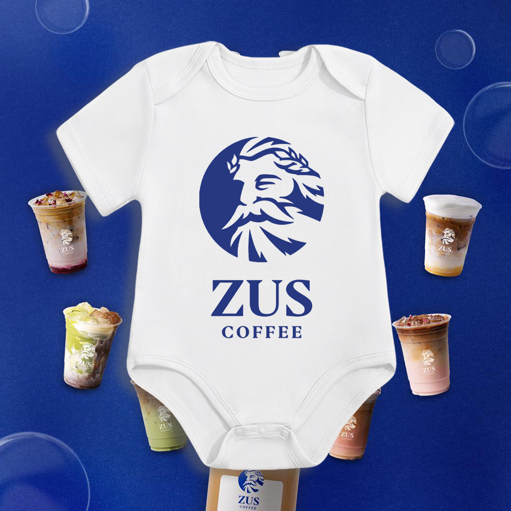 ZUS Coffee ชุดบอดี้สูทเด็กผ้าฝ้ายรายเดือน Milestone ตลกอาหารธีม Baby Romper Onesie เด็กผู้หญิง Hagin