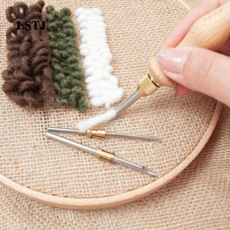 [Lstjj] Punch Needle Tool Crafts Punch Needle พร้อมเข็ม 5 เข็ม DIY Craft Poching Needle ปากกาปักจับง