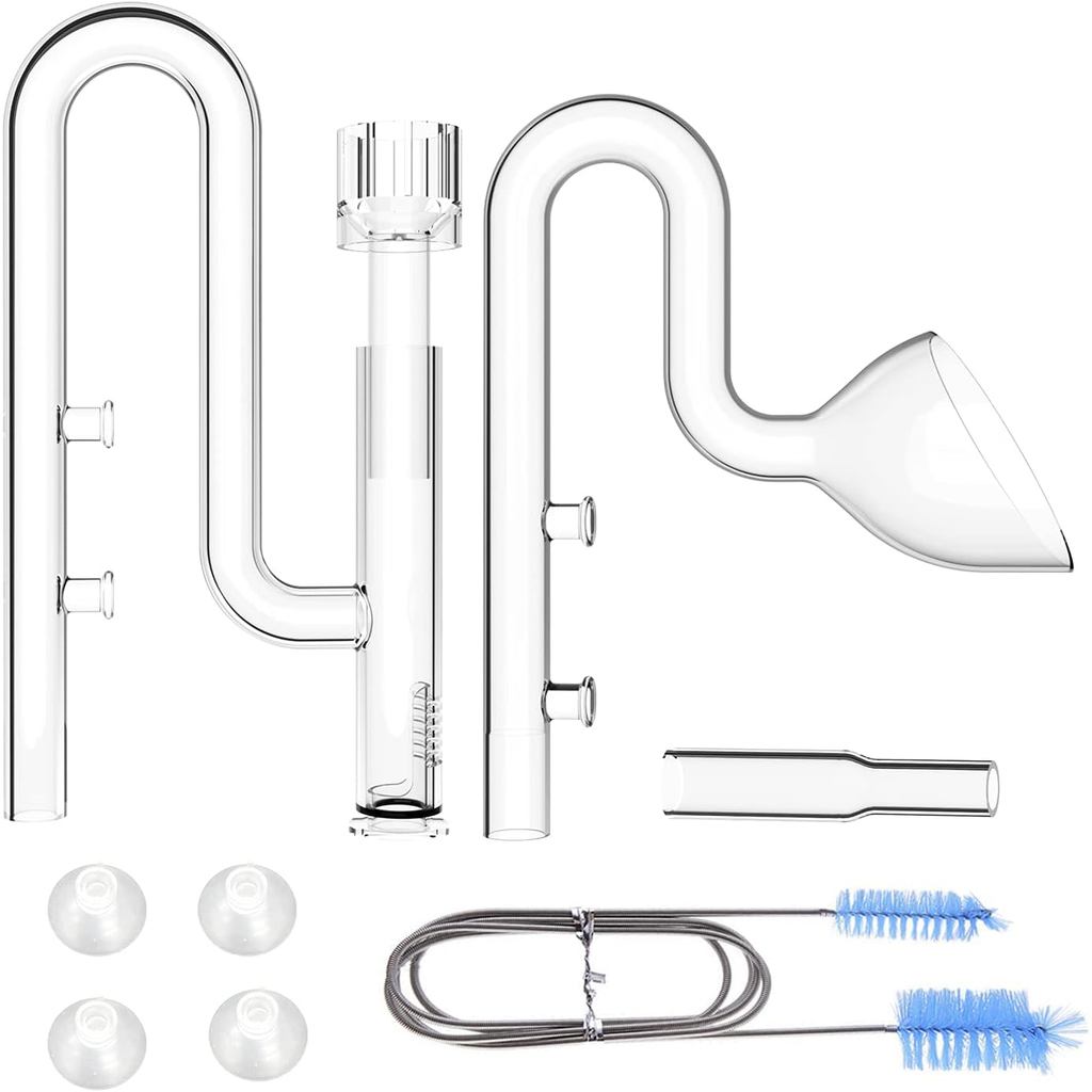 FZONE Aquarium Glass Mini Skimmer Lily Inflow และ Outflow ชุดสําหรับ Mini Nano ถังท่อกรอง (สําหรับท่