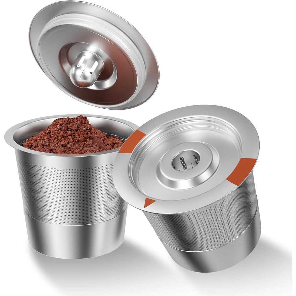 Reusable K Cups Coffee Pods สําหรับ Keurig: สแตนเลสรีฟิล K ถ้วยกาแฟกรองเข้ากันได้ 1.0 และ 2.0 เครื่อ