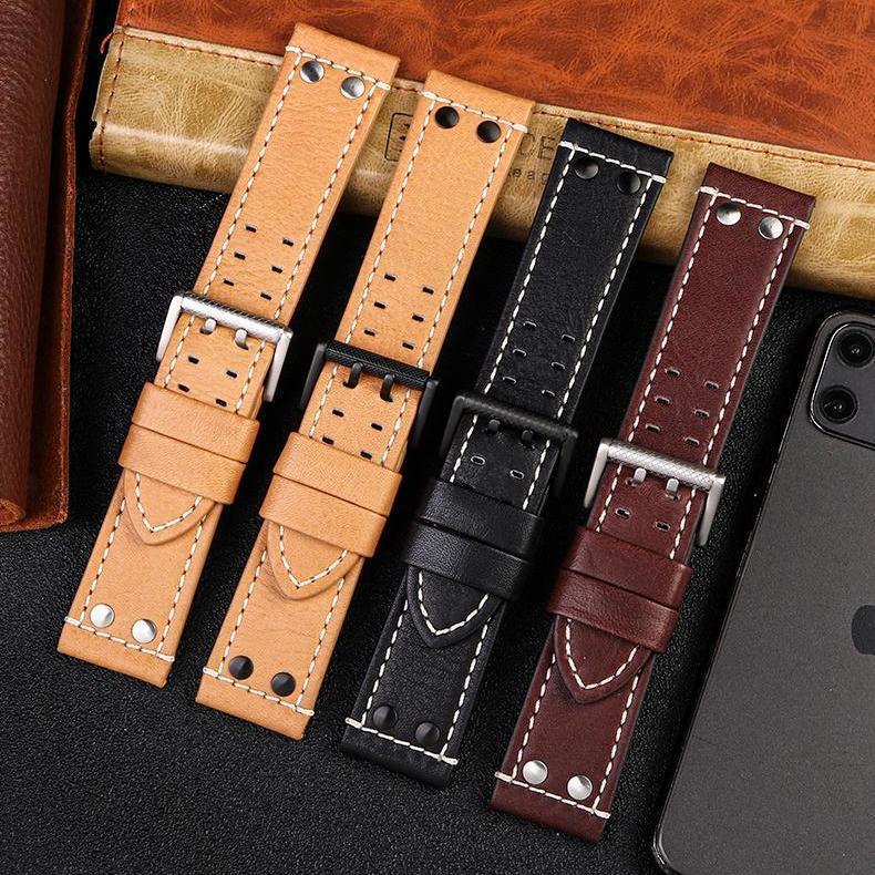 เหมาะสําหรับ luminox luminox 1879 1881 1920 1925 1927 26 มม. สายหนังแท้ Lemei