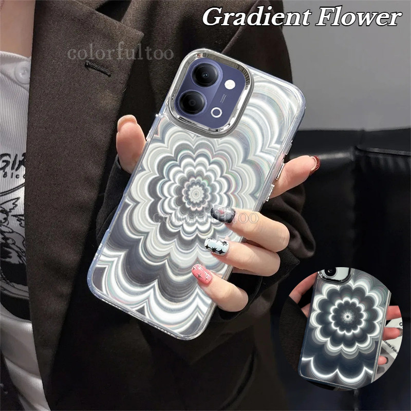VIVOY05 2026 อินเทรนด์กันกระแทก Shimmering 3D ดอกไม้ล้างเคสโทรศัพท์สําหรับ VIVO Y05 VIVOY05s Y05 S Y