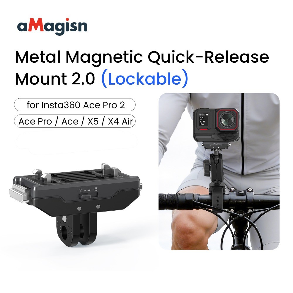 เหมาะสําหรับ Insta360 Ace Pro 2/Insta360 Ace Pro/Insta360 Ace/Insta360 X5/Insta360 X4 Air กีฬากล้องโลหะแม่เหล็ก Quick Release อุปกรณ์เสริม CASE