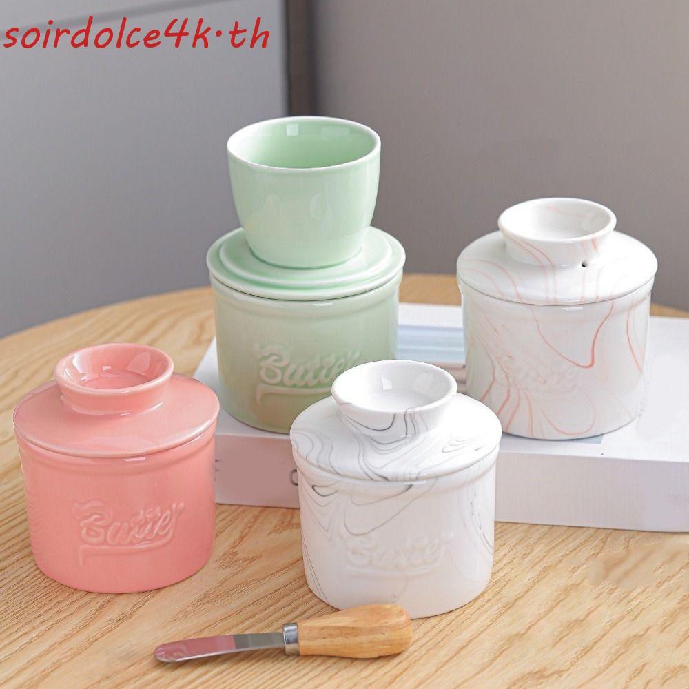 SOIRD Round Butter Box, Sealed Keep Fresh Butter Bell Crock, Multi-functional Large Capacity with Li