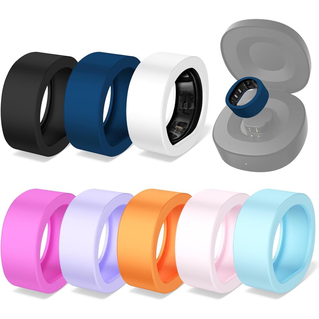 8 แพ็คแหวนสําหรับ RingConn Gen 2/2 Air, ยืดหยุ่นบางซิลิโคนแหวน Protector ใช้งานร่วมกับ RingConn Gen 