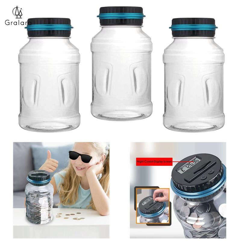 [lzdhuiz3] Digital Coin Counting Bank Girls Boys Practical Portable Coin Bank Money Jar