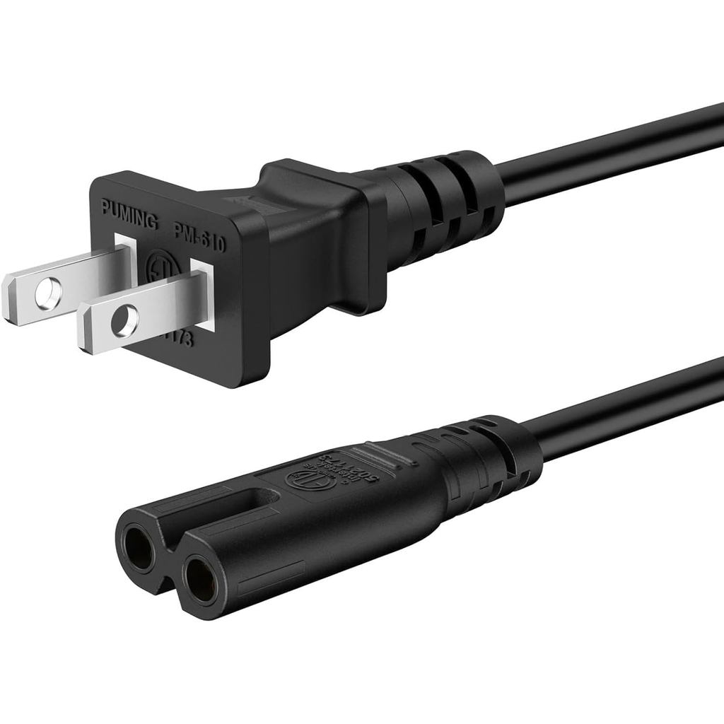 สายไฟ AC 2 Prong สําหรับ Sony PS5 PS4 PS3 Slim PlayStation 5 4 3, Xbox Series S/X, Xbox One S/X, ทีว