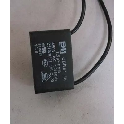 เครื่องทําน้ําอุ่น ตัวเก็บประจุพัดลมไฟฟ้า ตัวเก็บประจุสตาร์ท 1.5 UF CBB61 450V 1.5 UF