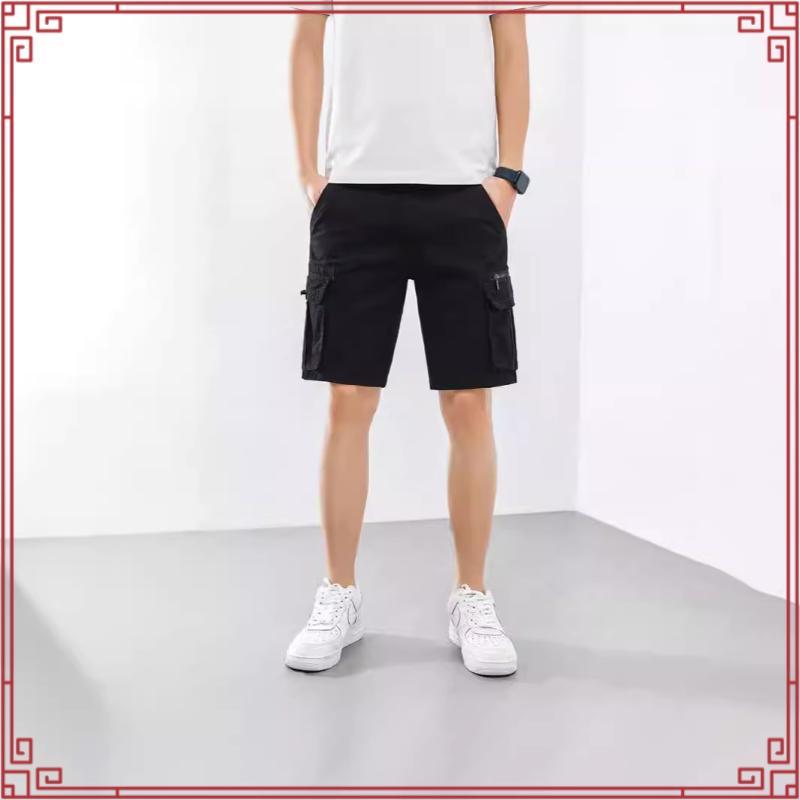 DAPPER กางเกงขาสั้นคาร์โก้สีเทาเข้มปกติ - HP11038