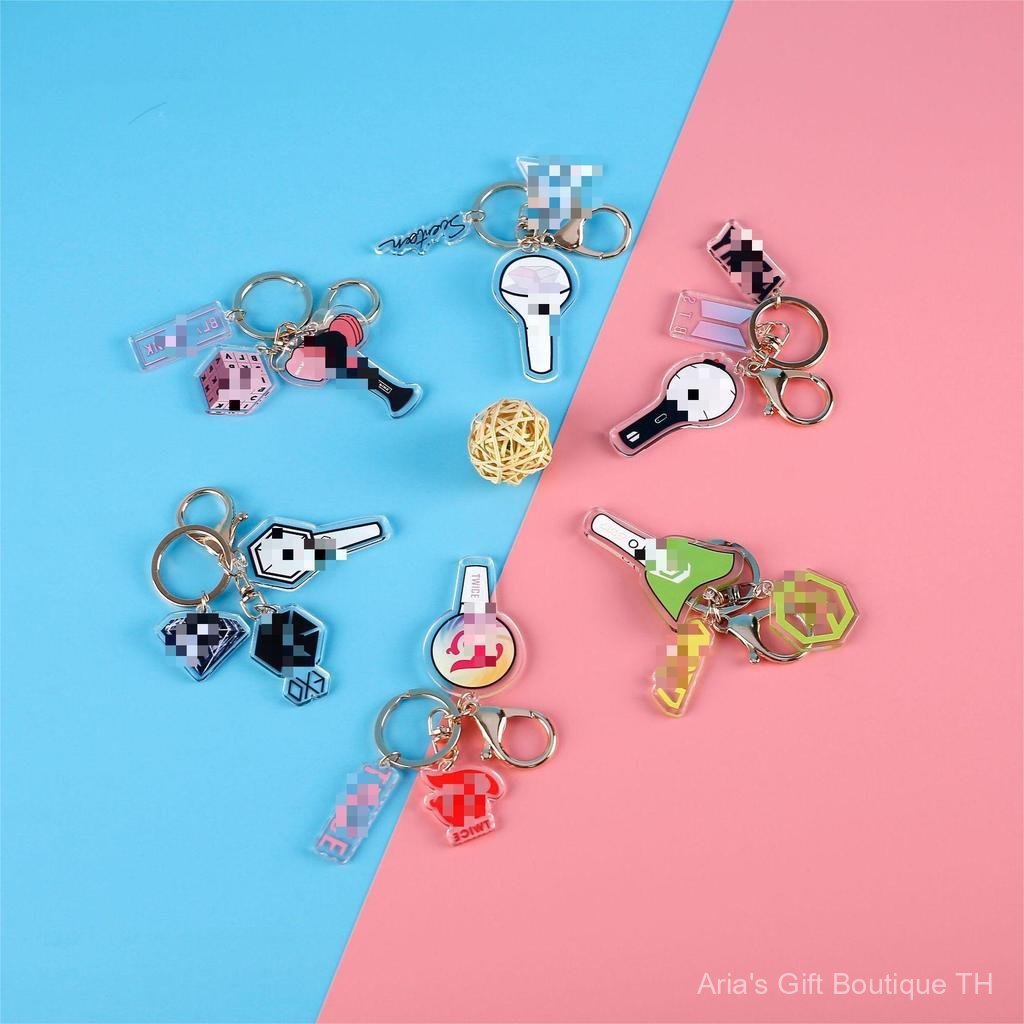 [Aria G-1] BTS หมึกสีชมพูสีดํา exo Double BTS พวงกุญแจใสสองด้านอะคริลิค