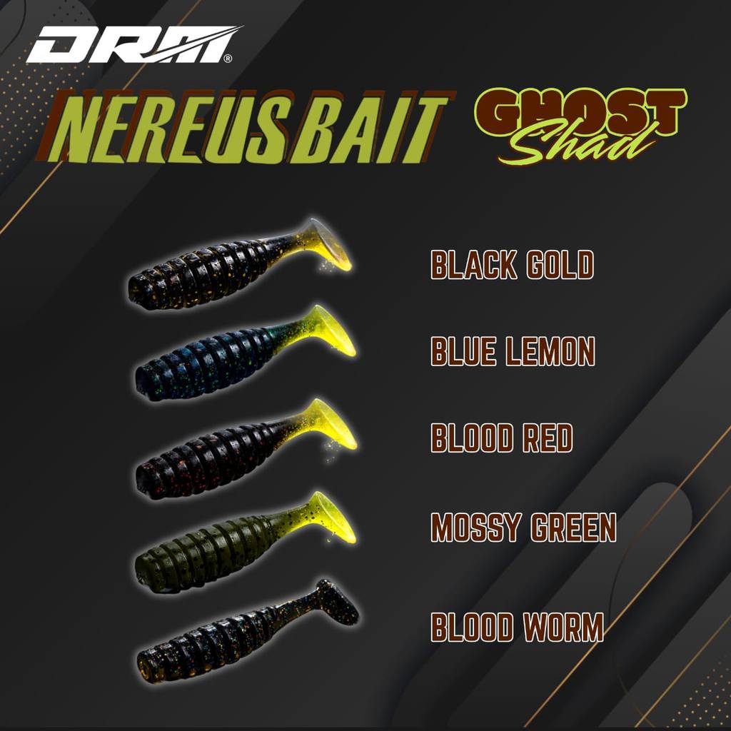 DRMNereusBit Ghost Shad 4cm Umpan SP 16ekor Soft Plastik Lure Outdoor Umpan Memancing Ikan