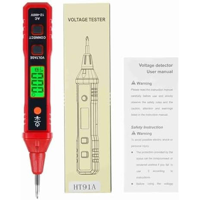 HXBER เครื่องตรวจจับแรงดันไฟฟ้าแบบดิจิตอล, HT91A เครื่องทดสอบแรงดันไฟฟ้า AC แบบไม่สัมผัสเครื่องตรวจจ