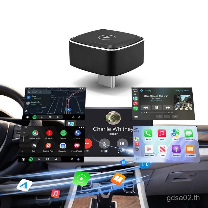 EzoneTronics Wireless CarPlay android auto adapter สําหรับโรงงาน Type-c รถแบบมีสาย, ไร้สาย CarPlay &